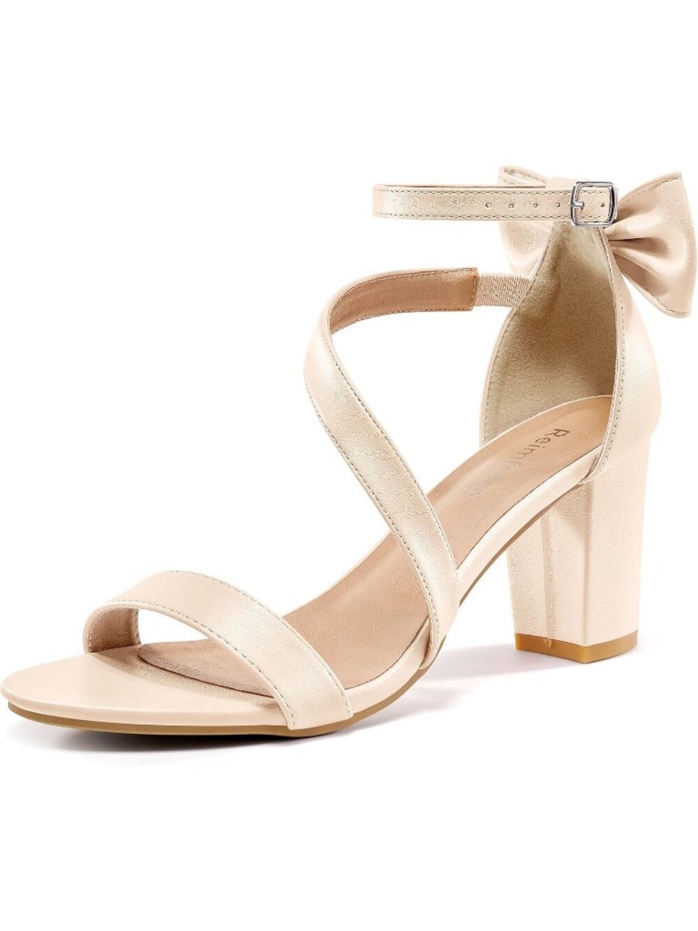 Women's Nude Faux Leather Comfortable Cute & Comfy Wedding Stylish Heel Sandals